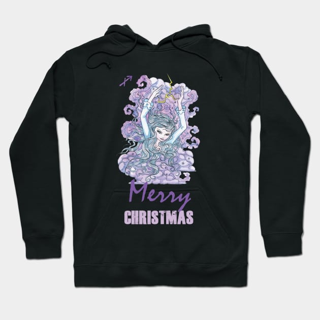 Merry Christmas Sagittarius Winter Holidays Hoodie by Fun Planet